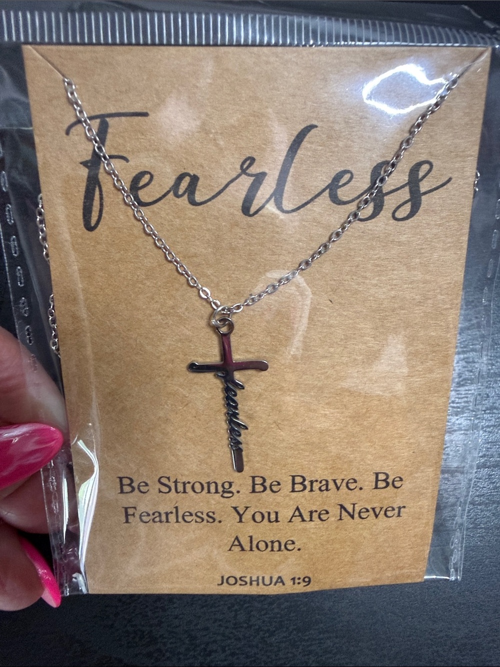 Fearless Cross Pendant Necklace